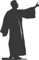 Silhouette judge in action full body black color only vector