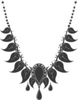 Silhouette jewelry necklace accessories black color only vector