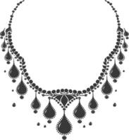 Silhouette jewelry necklace accessories black color only vector