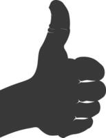 Silhouette thumb up like or agree logo symbol black color only vector