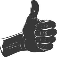 Silhouette thumb up like or agree logo symbol black color only vector