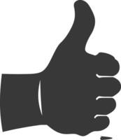 Silhouette thumb up like or agree logo symbol black color only vector
