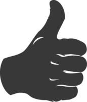 Silhouette thumb up like or agree logo symbol black color only vector