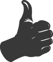 Silhouette thumb up like or agree logo symbol black color only vector