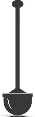 Silhouette toilet plunger black color only