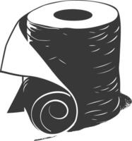 Silhouette toilet paper black color only vector