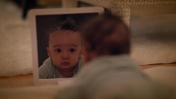 Playful Infant Baby Child Playing Inside at Home video