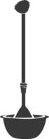 Silhouette toilet plunger black color only vector
