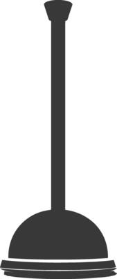Silhouette toilet plunger black color only