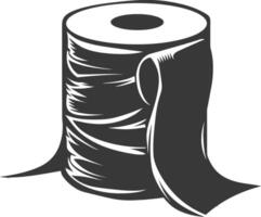 Silhouette toilet paper black color only vector