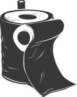 Silhouette toilet paper black color only vector