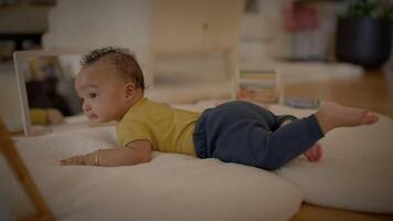 Playful Infant Baby Child Playing Inside at Home video