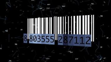 Tracking Bar Code Identification Sticker Label Barcodes Number Motion Graphic video