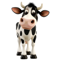 3D Rendering of a European Cow on Transparent Background png