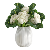 3D Rendering of a Cauliflower in a Pot on Transparent Background png