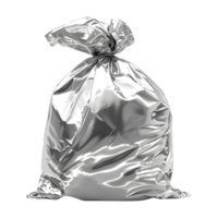 Plastic Silver Disposable Bag on Transparent background png