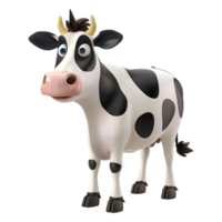 3d representación de un europeo vaca en transparente antecedentes png