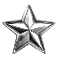 Silver 3D Star on Transparent background png