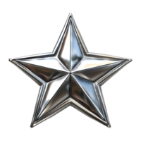 plata 3d estrella en transparente antecedentes png