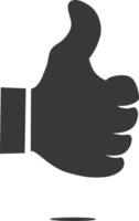 Silhouette thumb up like or agree logo symbol black color only vector