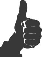 Silhouette thumb up like or agree logo symbol black color only vector