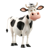 3D Rendering of a European Cow on Transparent Background png