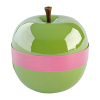 3D Rendering of a Green Apple on Transparent Background png