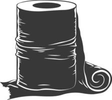 Silhouette toilet paper black color only vector