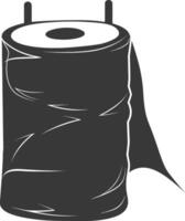 Silhouette toilet paper black color only vector