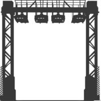 Silhouette toll road gate black color only vector