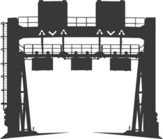 Silhouette toll road gate black color only vector