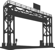 Silhouette toll road gate black color only vector