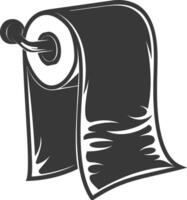 Silhouette toilet paper black color only vector