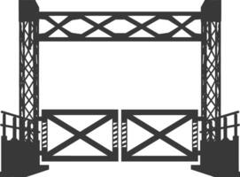 Silhouette toll road gate black color only vector