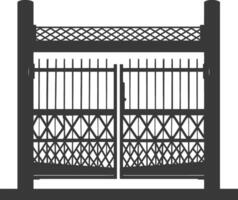 Silhouette toll road gate black color only vector