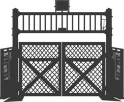 Silhouette toll road gate black color only vector