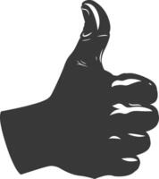 Silhouette thumb up like or agree logo symbol black color only vector