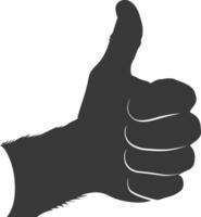 Silhouette thumb up like or agree logo symbol black color only vector