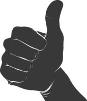 Silhouette thumb up like or agree logo symbol black color only vector