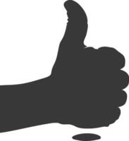 Silhouette thumb up like or agree logo symbol black color only vector