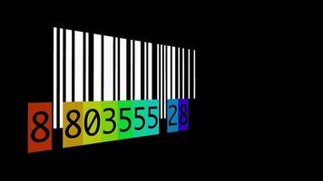 Tracking Bar Code Identification Sticker Label Barcodes Number Motion Graphic video