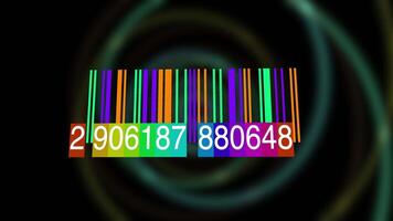 Verfolgung Bar Code Identifizierung Aufkleber Etikette Barcodes Nummer Bewegung Grafik video
