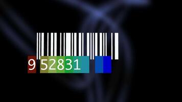 Verfolgung Bar Code Identifizierung Aufkleber Etikette Barcodes Nummer Bewegung Grafik video