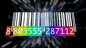 Tracking Bar Code Identification Sticker Label Barcodes Number Motion Graphic video