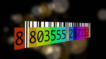 digital código de barras números dados digitalização em formação fundo video