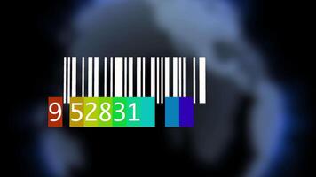 Digital Barcode Numbers Data Scanning Information Background video