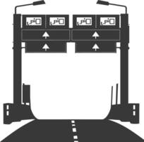 Silhouette toll road gate black color only vector