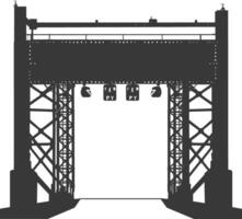 Silhouette toll road gate black color only vector