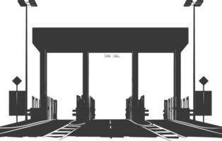 Silhouette toll road gate black color only vector