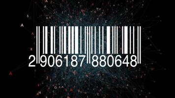 Tracking Bar Code Identification Sticker Label Barcodes Number Motion Graphic video